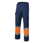 Calças bicolores multibolsos refletoras Velilla 157