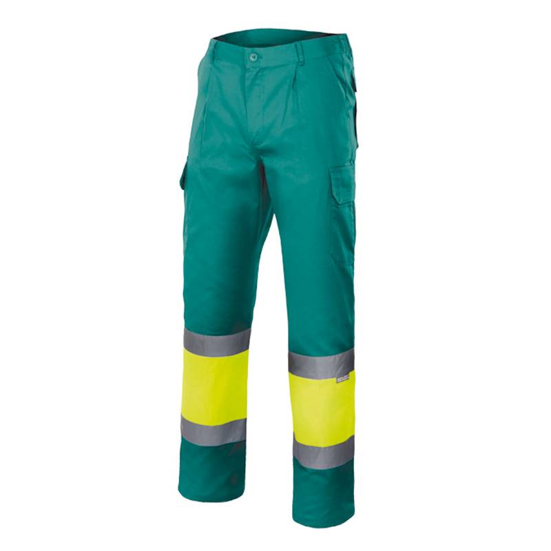 Calças bicolores multibolsos refletoras Velilla 157