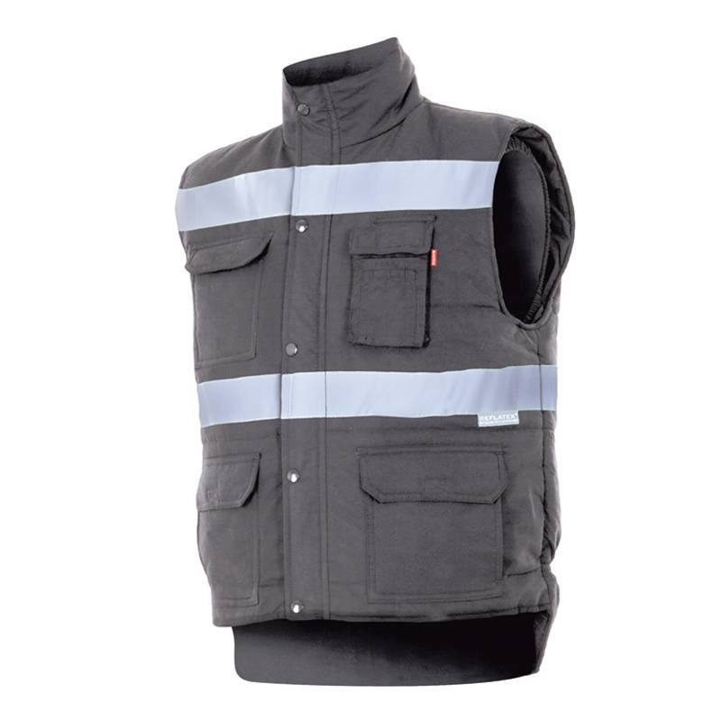 Chaleco acolchado con cintas reflectantes