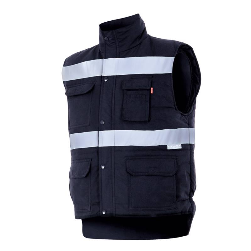 Chaleco acolchado con cintas reflectantes