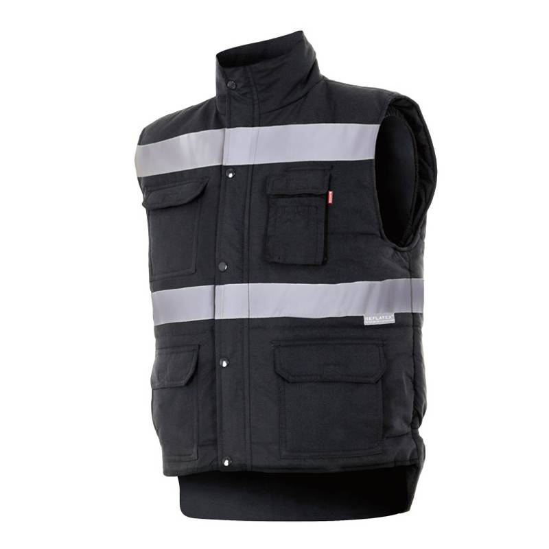 Chaleco acolchado con cintas reflectantes
