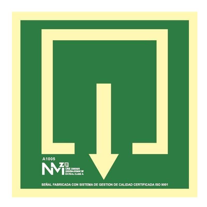SEÑAL FOTOLUMINISCENTE FLECHA ABAJO