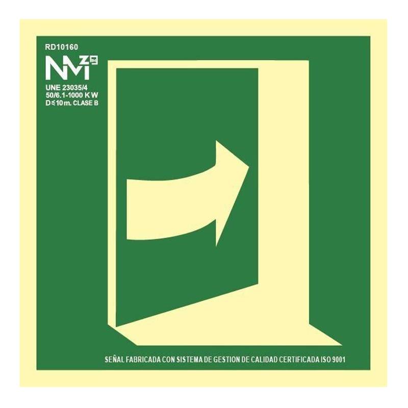 SEÑAL FOTOLUMINISCENTE  PUERTA EVACUACIÓN DERECHA