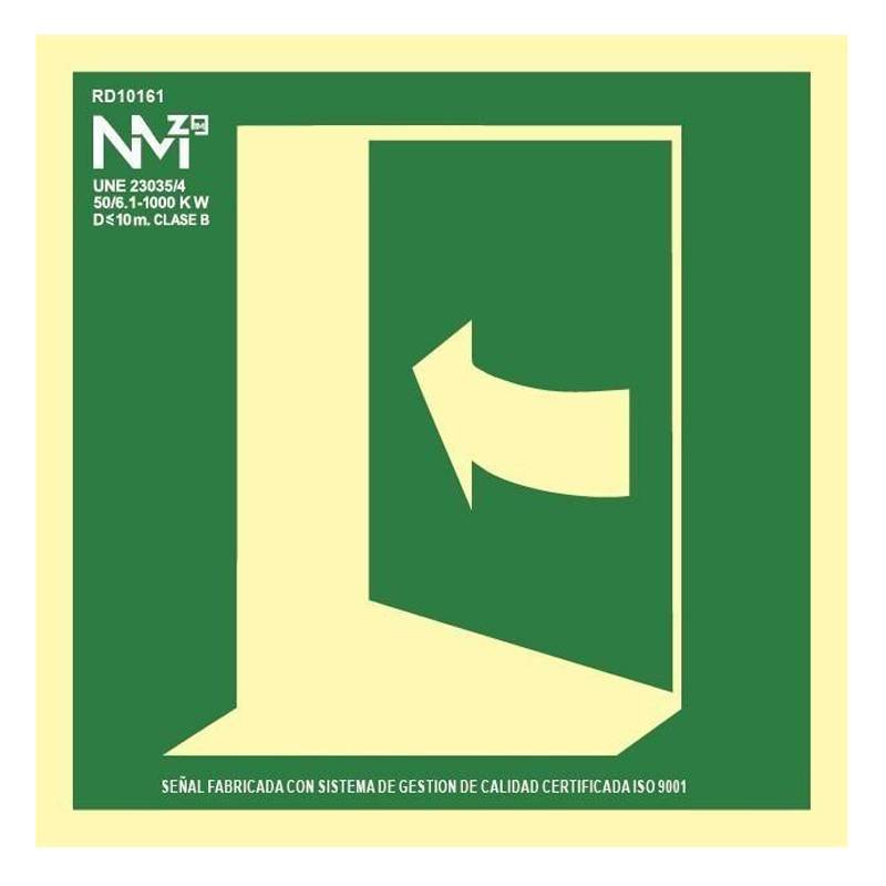 SEÑAL FOTOLUMINISCENTE PUERTA EVACUACIÓN IZQUIERDA