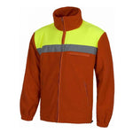Chaqueta polar bicolor alta visibilidad y banda reflectante