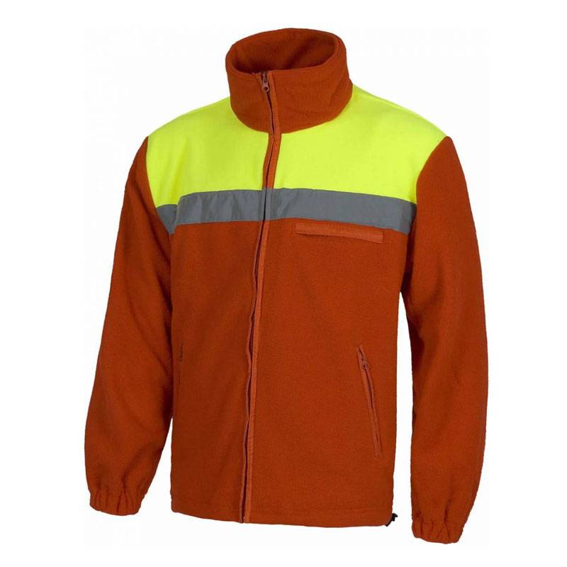 Casaco de lã bicolor de alta visibilidade com faixa refletora