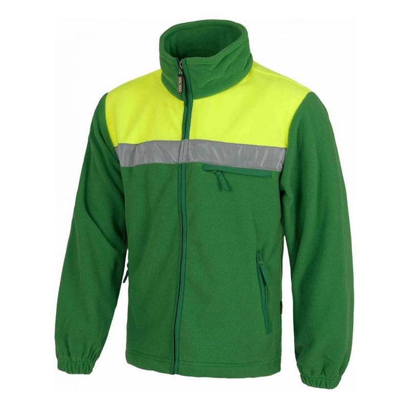 Casaco de lã bicolor de alta visibilidade com faixa refletora