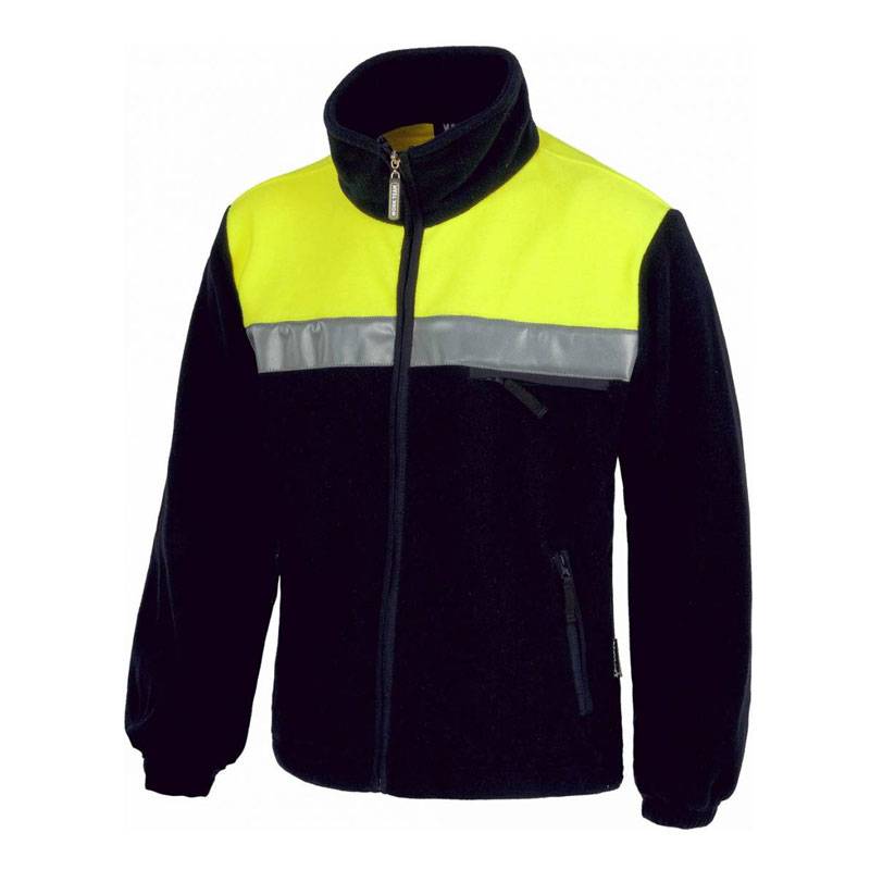 Forro polar com fecho de correr em nylon de alta visibilidade