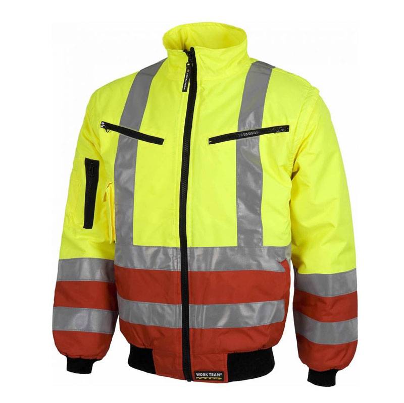 Cazadora piloto alta visibilidad con cierre de cremallera
