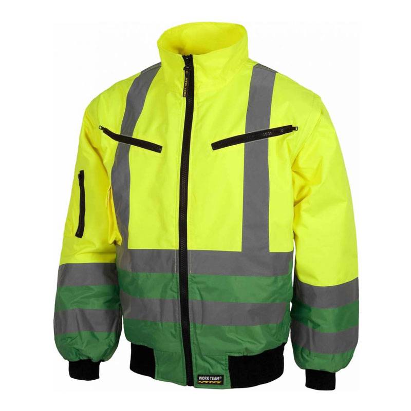 Cazadora piloto alta visibilidad con cierre de cremallera