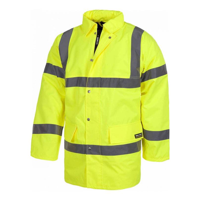 Parka acolchada alta visibilidad con cintas reflectantes. EN471.