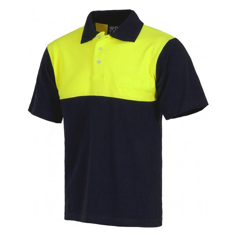 Polo bicolor de manga corta 100% algodón