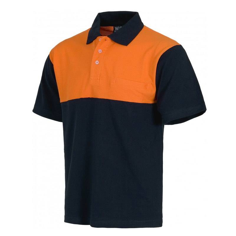 Polo bicolor de manga corta 100% algodón