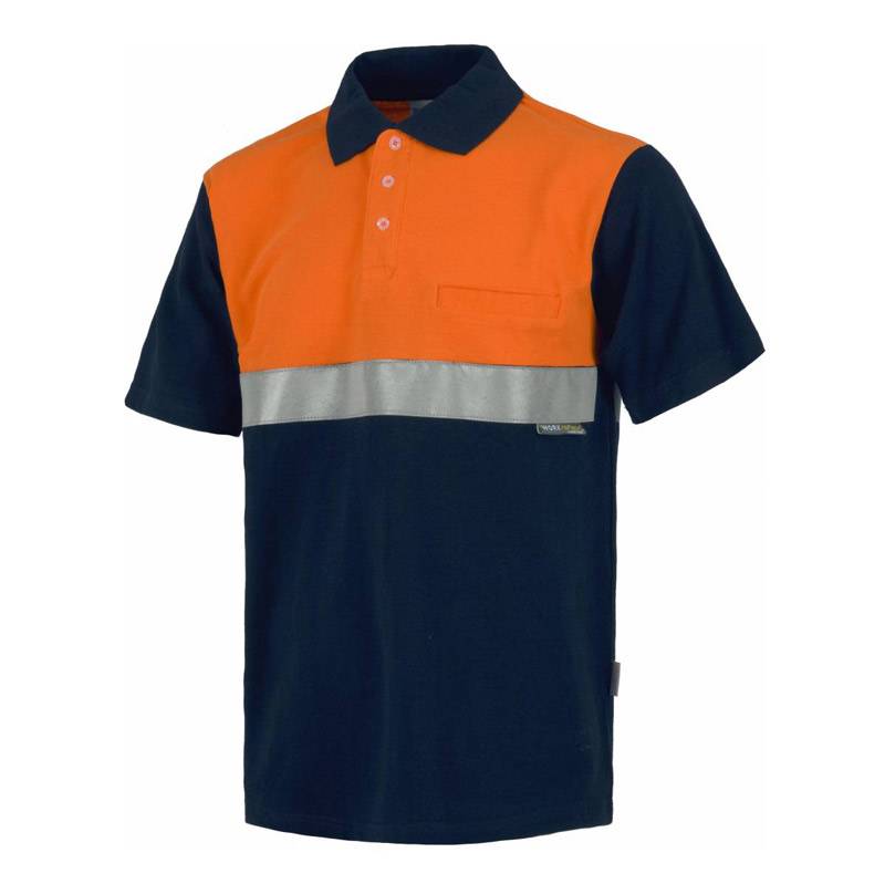 Polo manga corta, alta visibilidad 100% algodon