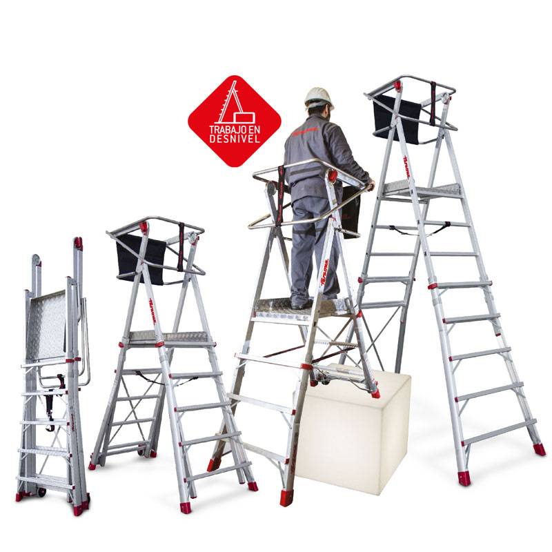 Escada profissional PLS5 com altura regulável