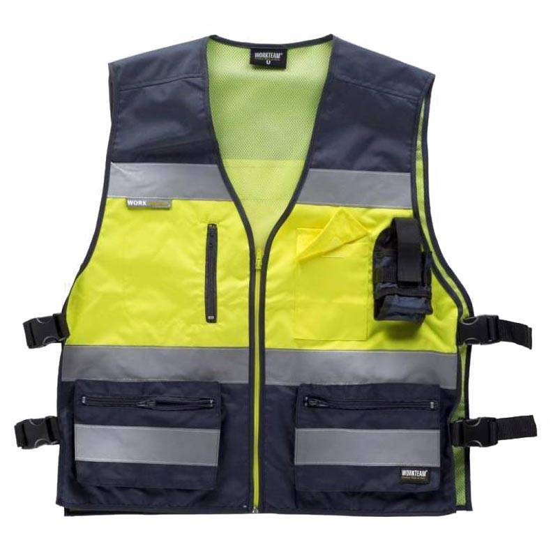 Chaleco de alta visibilidad combinado con ajustes laterales