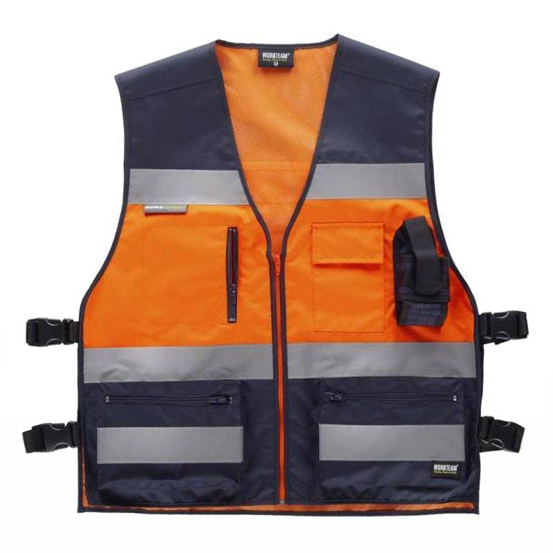 Chaleco de alta visibilidad combinado con ajustes laterales