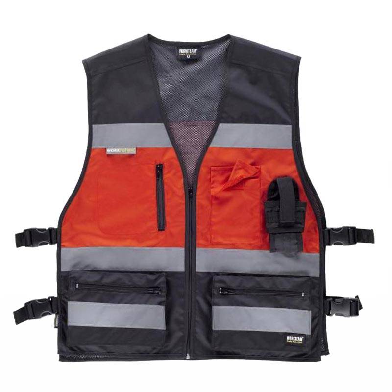Chaleco de alta visibilidad combinado con ajustes laterales