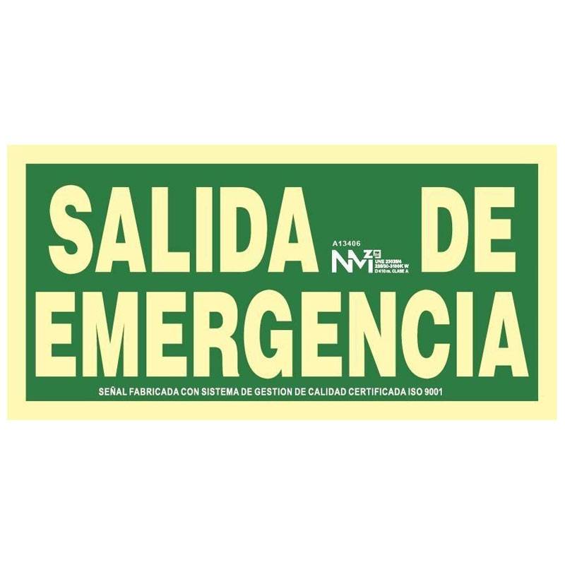 SEÑAL FOTOLUMINISCENTE SALIDA DE EMERGENCIA PVC