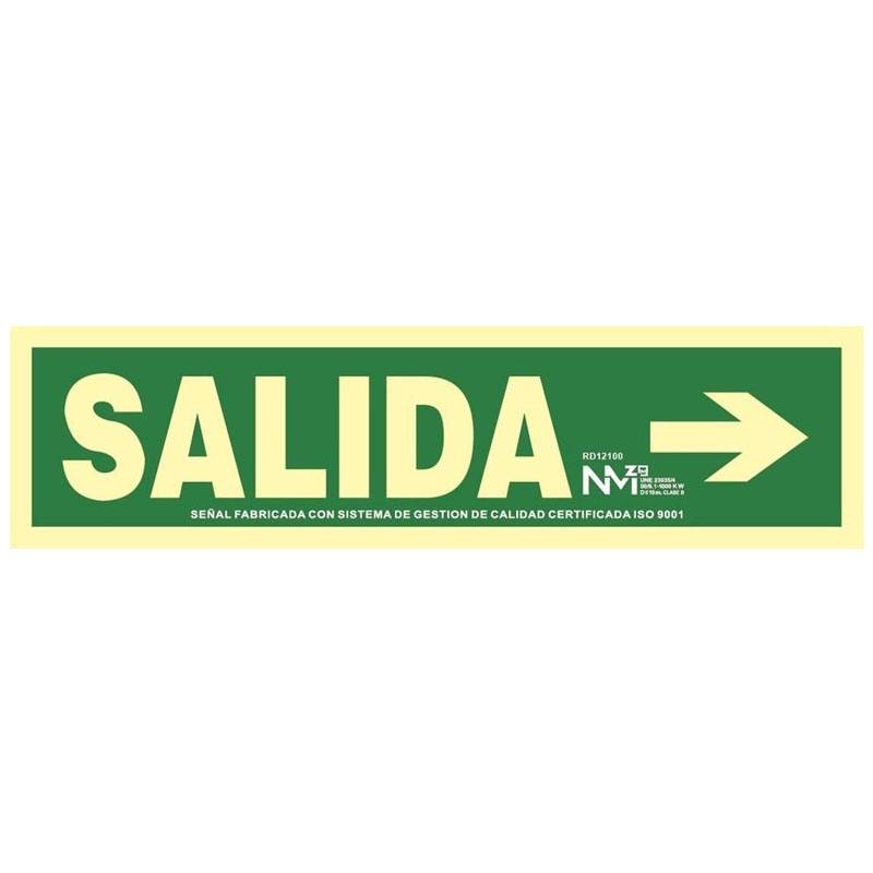SEÑAL SALIDA FLECHA DERECHA PVC