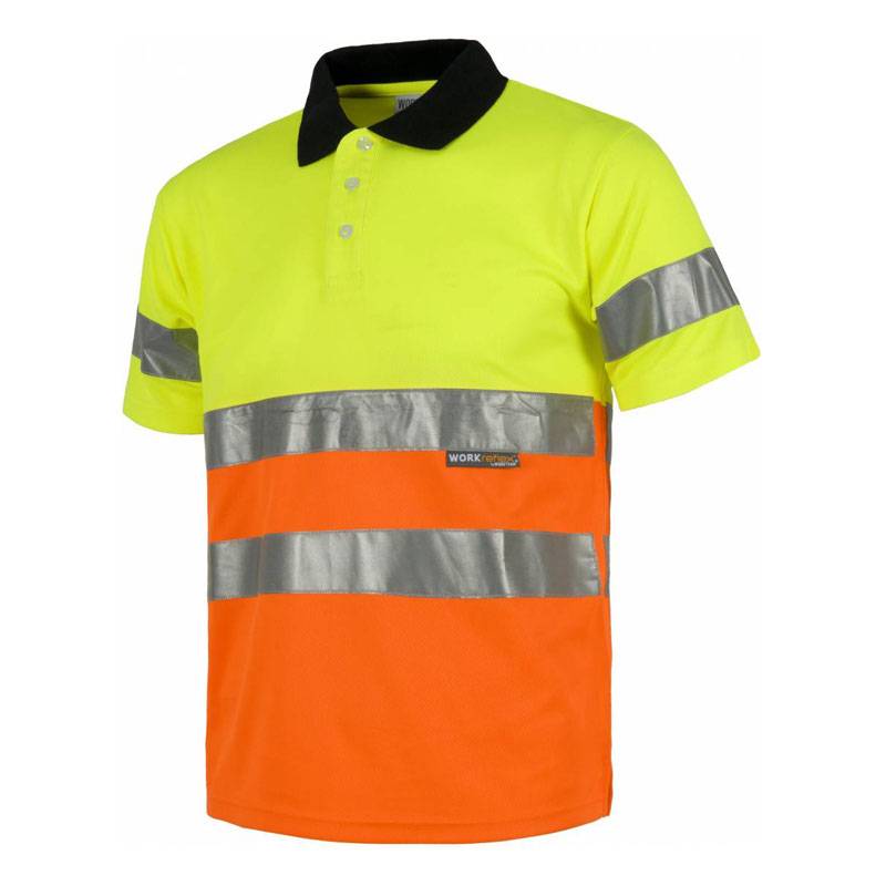 Polo alta visibilidad en manga corta