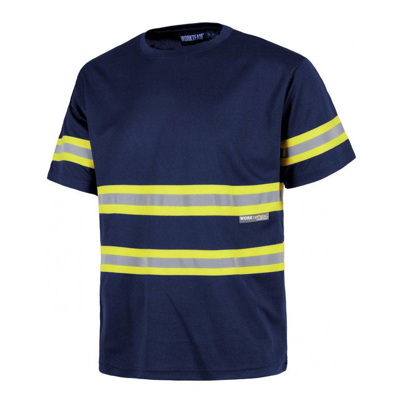 T-shirt de manga curta com fitas fluorescentes
