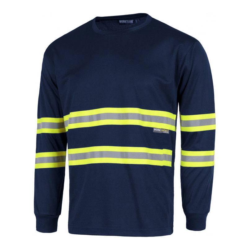 T-shirt de manga comprida com fitas fluorescentes
