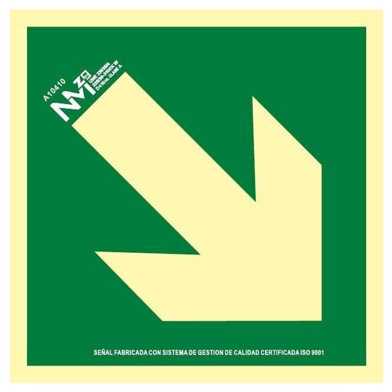 SEÑAL FLECHA DERECHA/ABAJO PVC 0,7MM