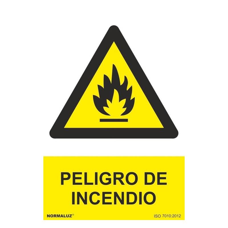 Señal peligro de incendio PVC