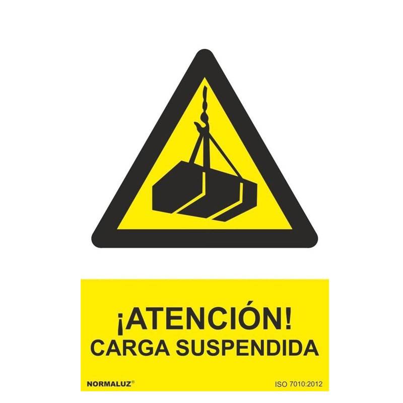 SEÑAL PELIGRO ATENCIÓN CARGA SUSPENDIDA PVC