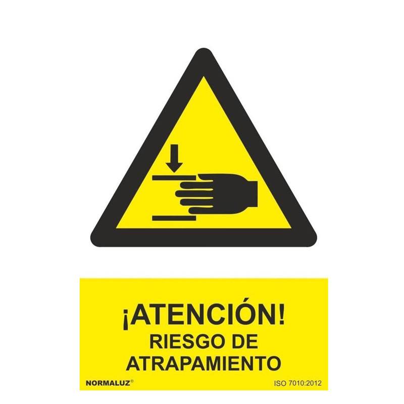 SEÑAL PELIGRO RIESGO ATRAPAMIENTO PVC