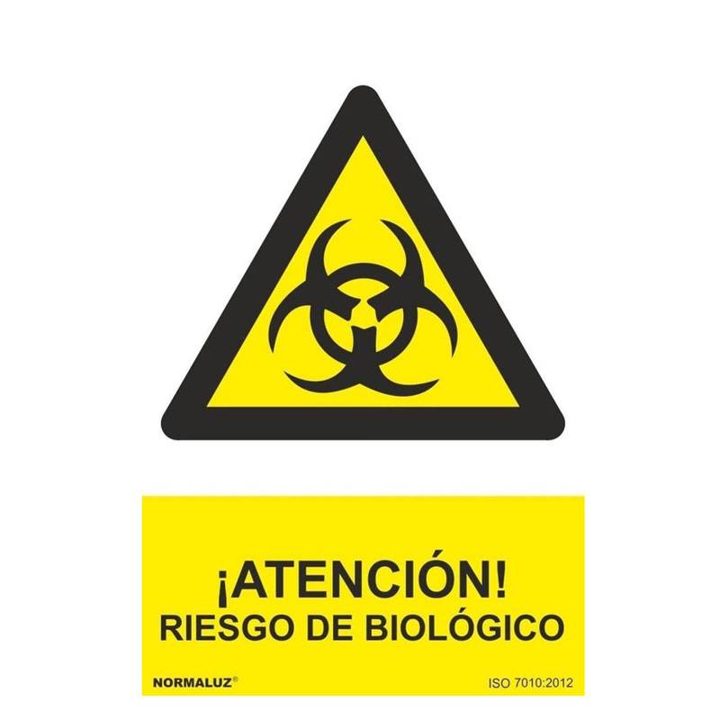 SEÑAL PELIGRO ATENCIÓN RIESGO BIOLOGICO PVC