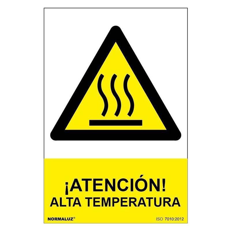 PLACA DE PERIGO ATENÇÃO PVC ALTA TEMPERATURA