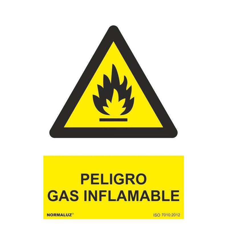 SEÑAL PELIGRO GAS INFLAMABLE PVC