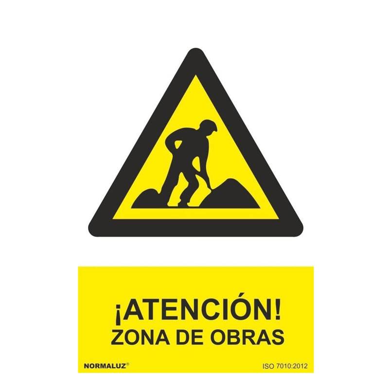 SEÑAL PELIGRO ATENCIÓN ZONA DE OBRAS PVC