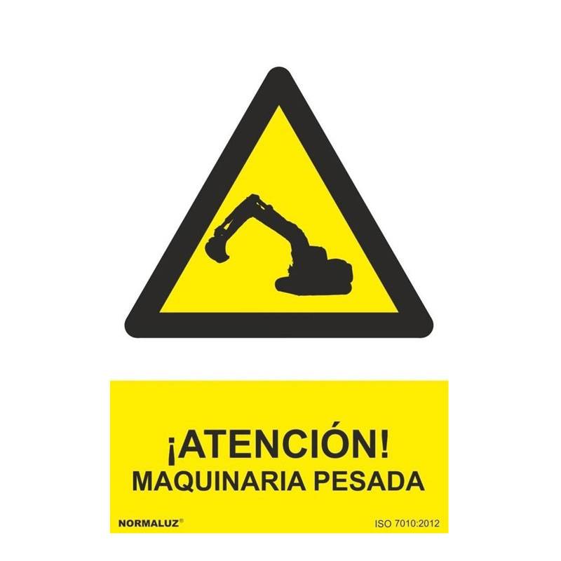 SEÑAL PELIGRO ATENCIÓN MAQUINARIA PESADA PVC