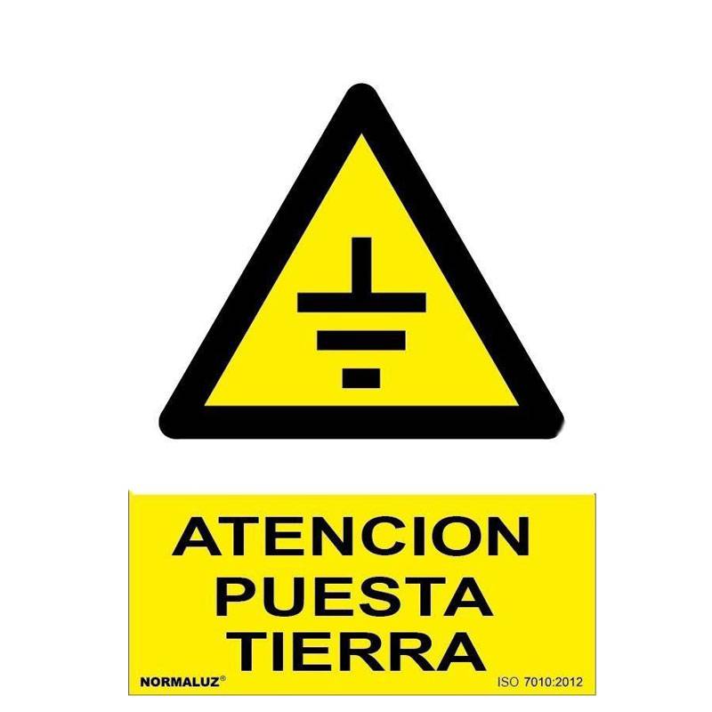 SEÑAL ATENCION PUESTA A TIERRA PVC