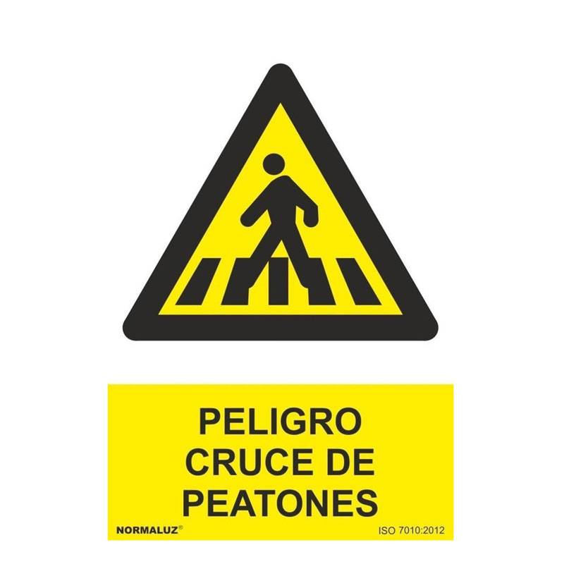 SEÑAL PELIGRO CRUCE DE PEATONES PVC