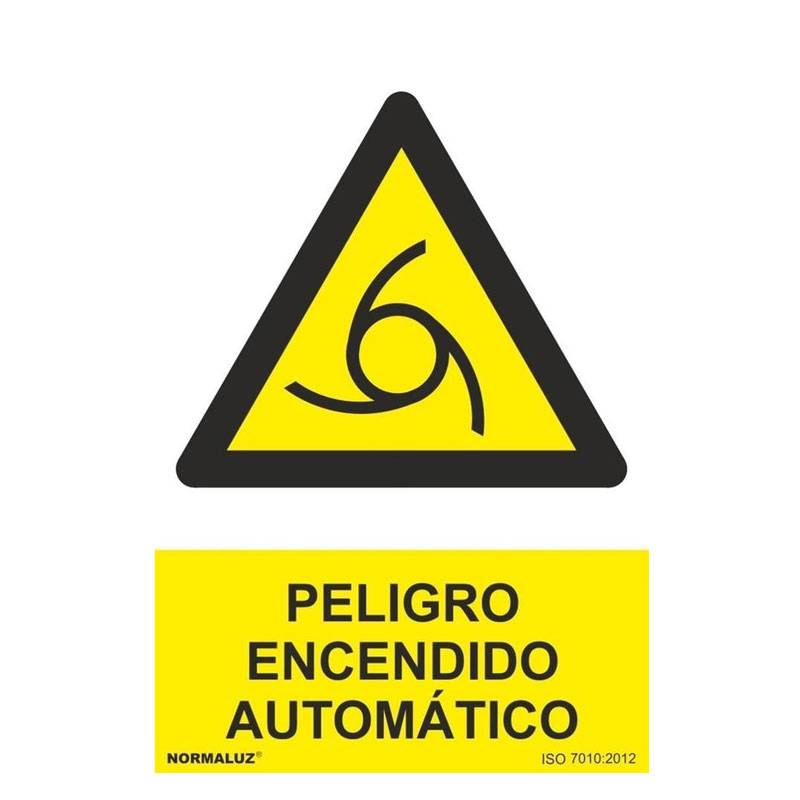 PLACA DE PERIGO DE IGNIÇÃO AUTOMÁTICA EM PVC