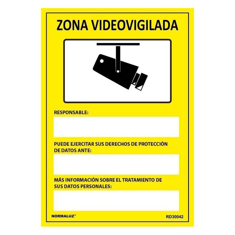 SEÑAL PELIGRO ZONA VIDEOVIGILADA PVC