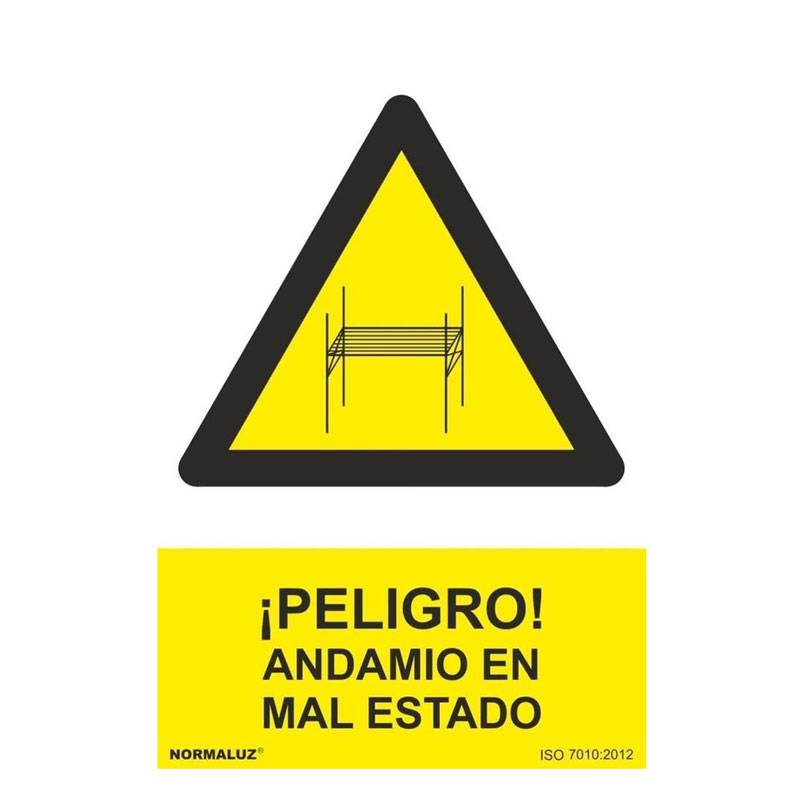 SEÑAL PELIGRO ANDAMIO EN MAL ESTADO PVC