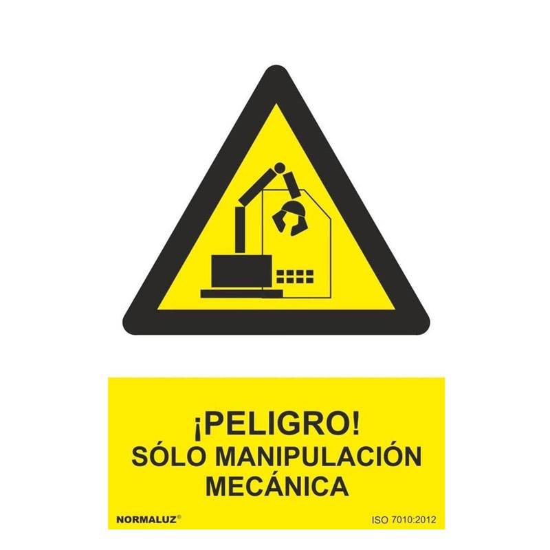 SEÑAL PELIGRO MANIPULACION MECANICA PVC