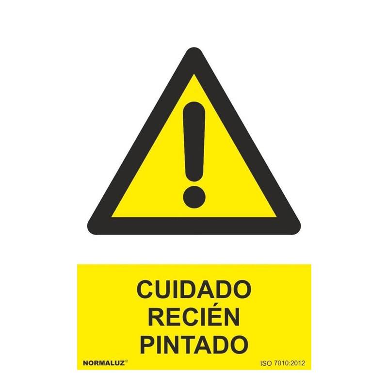 SEÑAL PELIGRO RECIEN PINTADO PVC 0,7MM 210X300MM