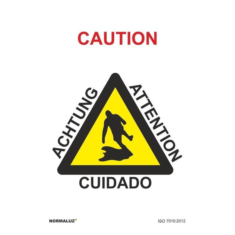 SEÑAL PELIGRO CAUTION PVC