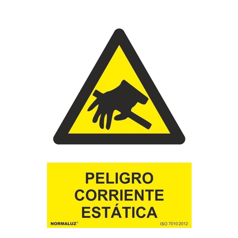 SEÑAL PELIGRO CORRIENTE ESTATICA PVC