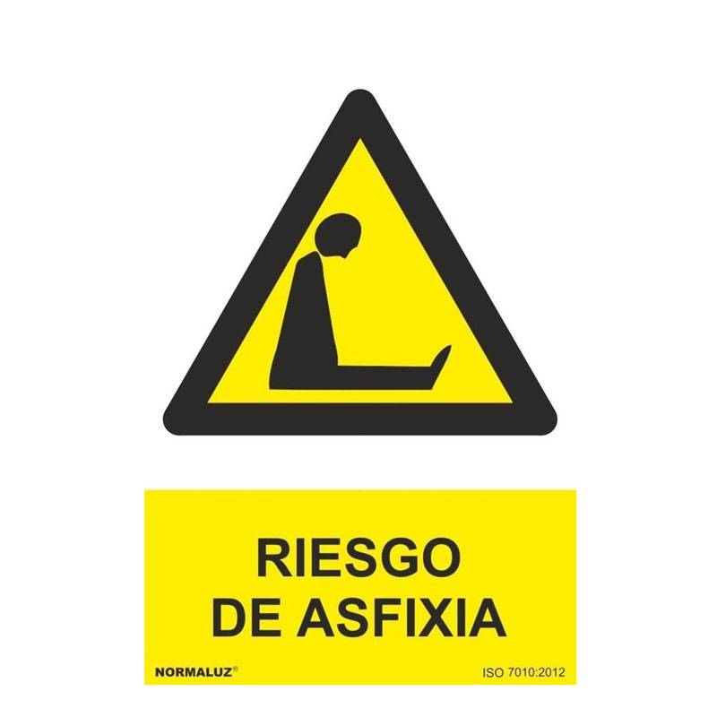 PLACA DE PERIGO DE ASFIXIA EM PVC