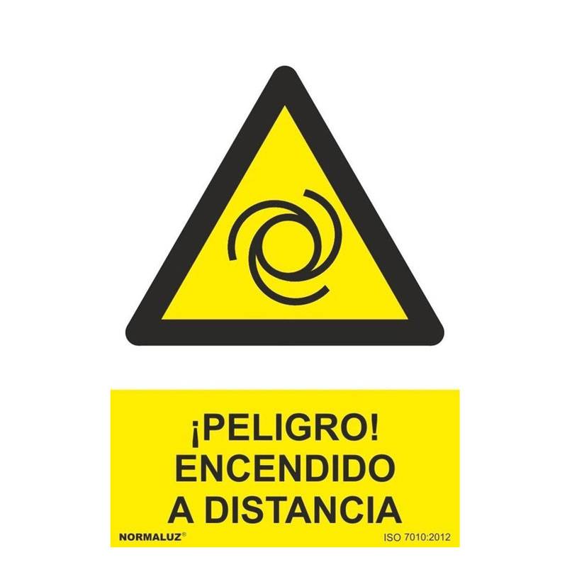 PLACA DE PERIGO ILUMINAÇÃO REMOTA PVC