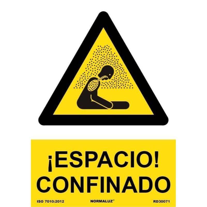PLACA DE PERIGO DE ESPAÇO CONFINADO EM PVC