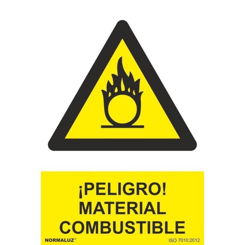SEÑAL PELIGRO COMBUSTIBLE PVC