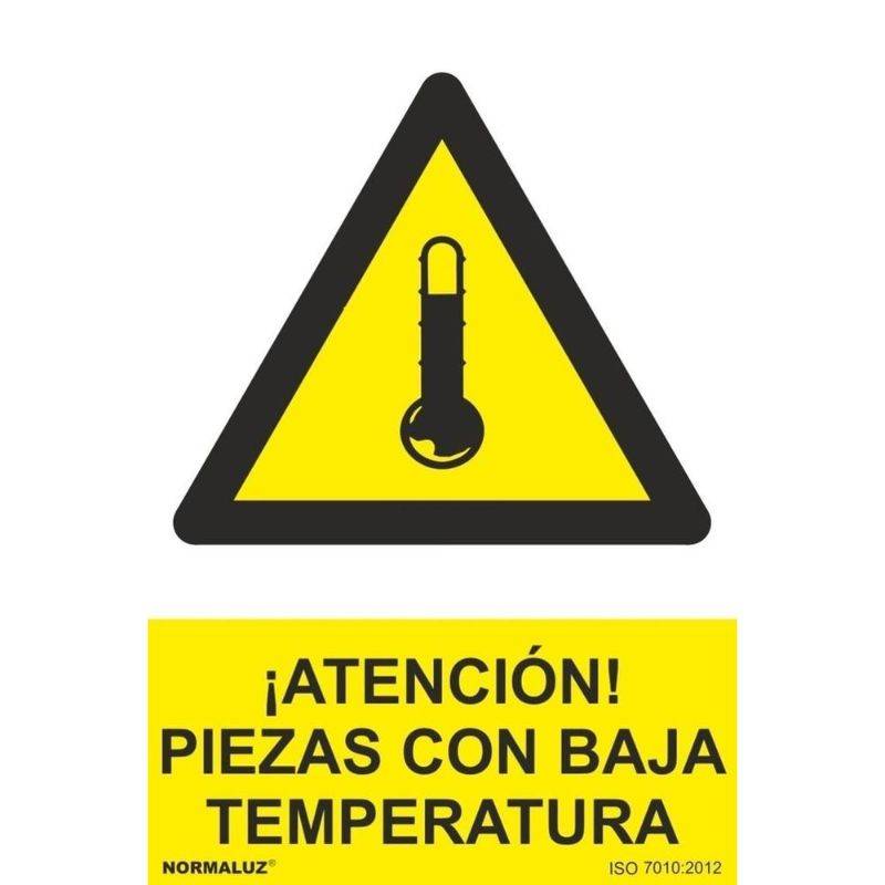 PLACA DE PERIGO DE BAIXA TEMPERATURA EM PVC